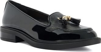 Dune London Womens Ladies Grape - Patent Tassel Loafers - Black material_Synthetic - Size UK 4