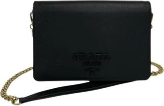 Prada Pre-owned Vintage Pochette Schoudertas - Dames - Vintage Schoudertas - Zwart - ONE Size - Leer - Vintage