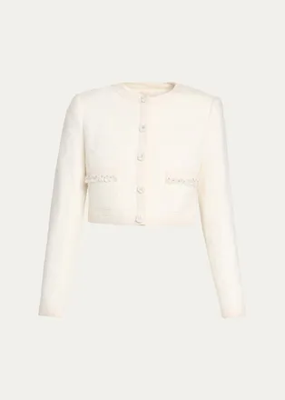 LoveShackFancy Alphie Boucl&eacute; Tweed Jacket