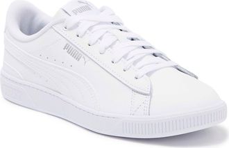 Puma Vikky Leather Sneaker in Puma White-Puma White at Nordstrom Rack, Size 10