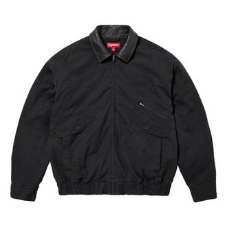 SUPREME Leather Collar Utility Jacket Black SUP-FW23-034
