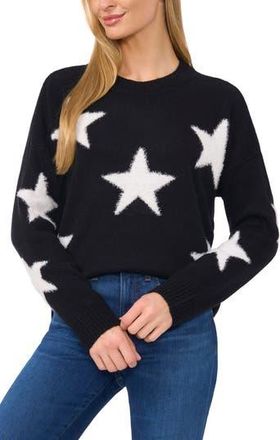 CeCe by Cynthia Steffe Eyelash Star Sweater in Rich Black at Nordstrom Rack, Size X-Large