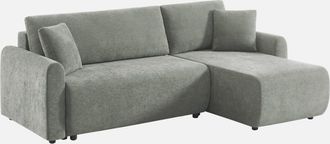 Sweeek Sof&aacute; Cama Esquinero Reversible De Tela Con Arc&oacute;n, 3 Plazas