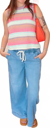Hidden Jeans Pull On Wide Leg Pants In Light Denim