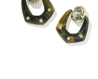Kendra Scott Womens Embry Open Frame Earrings In Gold Dark Brown