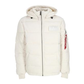 Alpha Industries Puffer Cord Jet Stream Jacket - Heren - Winterjassen - Wit - S - Katoen - Jassen