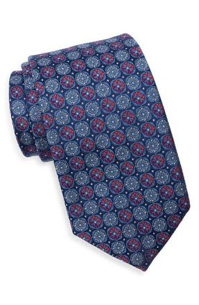 Nordstrom Glover Medallion Silk Tie in Red/blue at Nordstrom