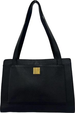 Saint Laurent Black Leather Shoulder Bag Tote Bag (Pre-Owned)