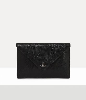 Vivienne Westwood Envelope Clutch Python-effect Emboss Black