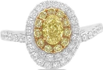 HYT Jewelry platinum yellow and white diamond ring - women - Platinum/Yellow Diamond - 6 1/4 - Silver