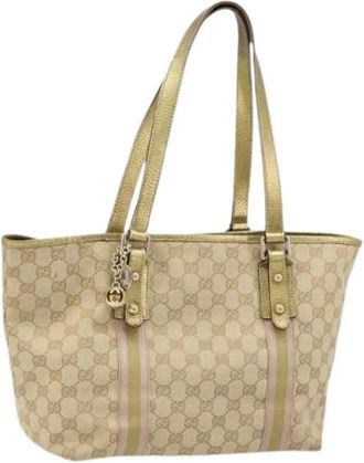 Gucci Pre-owned Vintage Tote Bag - Dames - Vintage Shopper - Beige - ONE Size - Leer - Vintage