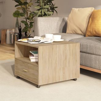 vidaXL Vidaxl - Mesa De Centro Madera De Ingenier&iacute;a Roble Sonoma 55x55x40 Cm