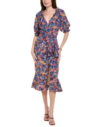 Saloni Saloni Silk Midi Dress
