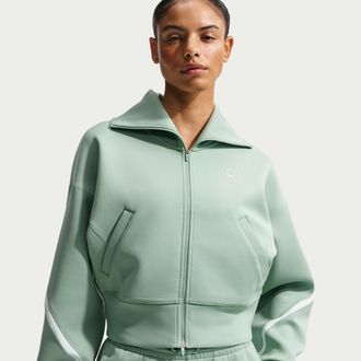 Nike Womens Advantage Dri-FIT Full-Zip Tennis Jacket in Green | IB0776-006
