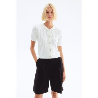 H&M Cable-knit Cardigan in White at Nordstrom, Size Xx-Large