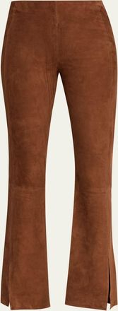 Theory Suede Slit Flare Pants