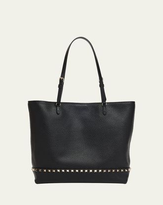 Valentino Garavani Medium Rockstud Grain Leather Tote Bag