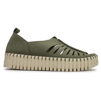 Ilse Jacobsen Tulip 9376 Textile Womens Slip On Sandals - Army - Size:UK 7