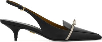 Ferragamo 40 mm slingback pumps met strikdetail - Zwart