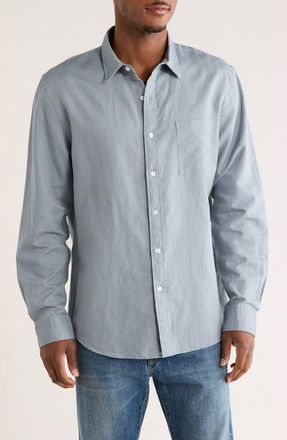 Vince Classic Fit Linen Blend Button-Up Shirt in Chalk Blue at Nordstrom Rack, Size Xx-Large