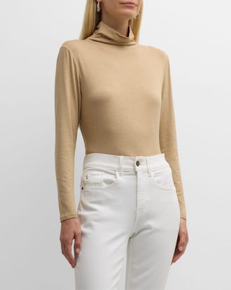 Lafayette 148 New York Veda Jersey Turtleneck Top