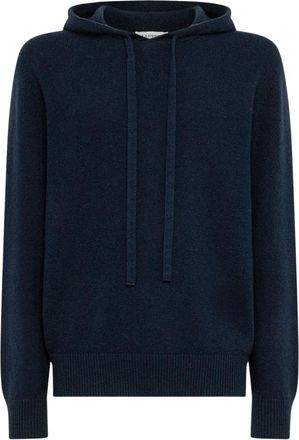 Laneus Felpa con cappuccio in lana e cashmere - - Sweatshirts & Hoodies - Uomo - Blu - M