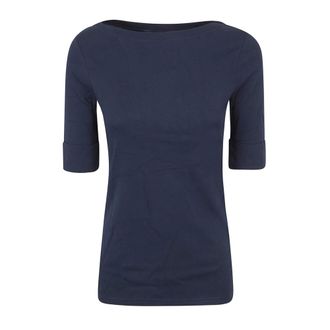 Ralph Lauren T-Shirts, female, Blue, Size: XS Judy Elbow Sleeve Knit