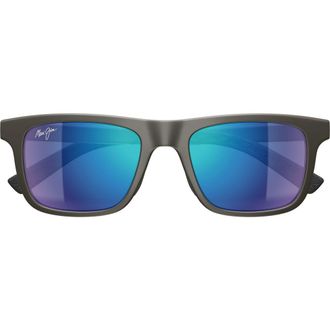 Maui Jim Moaka 52mm PolarizedPlus2 Rectangular Sunglasses in Grey at Nordstrom