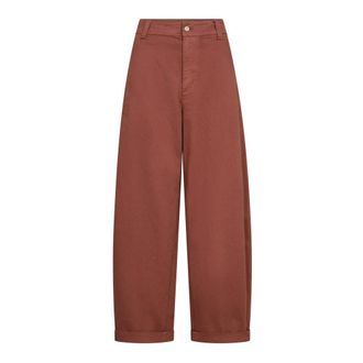 Mos Mosh Pantalones Anchos - Trousers - Mujer - Marr&oacute;n - W29