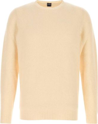 Fedeli Ivory Stretch Wool Blend Sweater