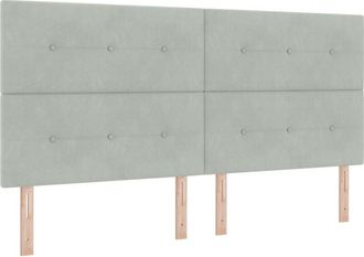 vidaXL Vidaxl - Box Spring Bed with Mattress Light grey 200 x 200 cm Velvet
