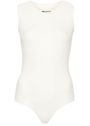 Maison Margiela Off White Sleeveless Jersey Bodysuit