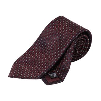 Emporio Armani Accessoires, Heren, Bruin, ONE Size, Stijlvolle Geometrische Zijden Stropdas