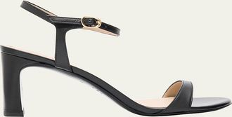 Stuart Weitzman Babette Leather Ankle-Strap Sandals