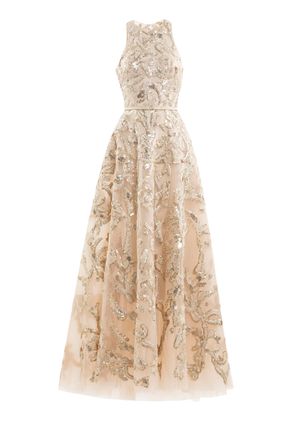 Saiid Kobeisy Embroidered Tulle Long Dress