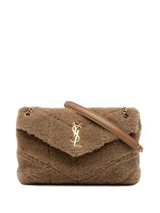 Saint Laurent 2021 kleine Loulou gewatteerde lammy schoudertas - Bruin