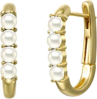 Genevive 14K Plated U-Shaped Earrings
