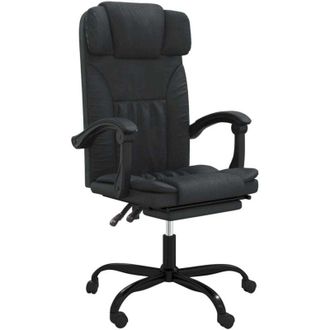 vidaXL Reclining Office Chair Black Faux Leather vidaXL