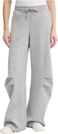 Patrizia Pepe Wijde Trainingsbroeken - Dames - Sweatpants - Grijs - M - Leer - Broeken