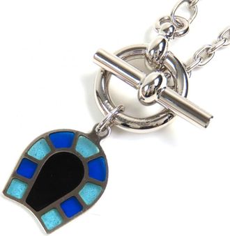 Herm&egrave;s Blue Enamel Necklace (Pre-Owned)