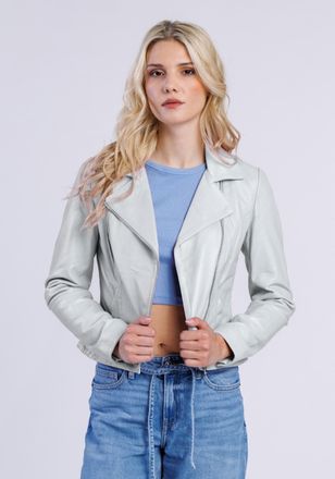 Freaky Nation Lederjacke FREAKY NATION Lederjacke-FN, Damen, Gr. M (38), wei&szlig;, Oberstoff: 100% Leder; Futter: 100% Baumwolle, normal, Jacken Lederjacke