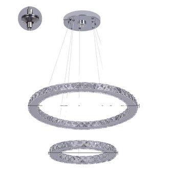 OEM L&aacute;mpara De Ara&ntilde;a, Dise&ntilde;o Moderno, Iluminaci&oacute;n De Bajo Consumo, 2 Anillos De 50x30 Cm, Control Remoto Regulable