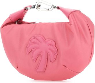 Palm Angels Womens Embroidered Palm Shoulder Bag Pink Polyester