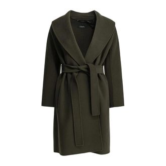 Max Mara Messi Ceintuurjas - Dames - Mantels - Groen - Maat: S Wol