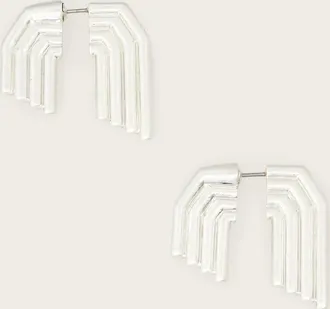 AllSaints Brass Janna Front Back Earrings, Size: One Size