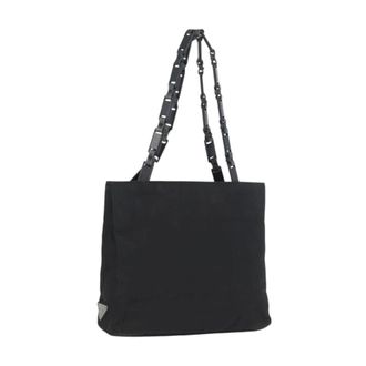 Prada Pre-owned Tote Bags, female, Black, Size: ONE SIZE Pre-owned Vintage Nylon Tote Bag