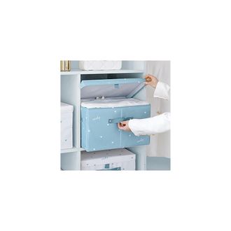 Trade Shop Trade Shop - Box Scatola Salvaspazio Armadio Contenitore Porta Oggetti Organizer 40x30x25 Cm - Celestial