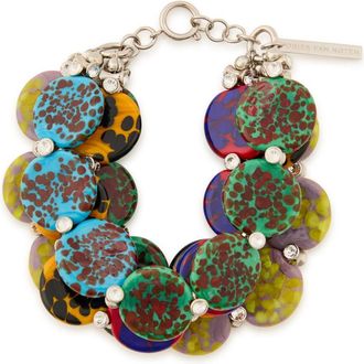 Dries Van Noten Layered Painted Glass and Brass Bracelet - Multicoloured 1 - One Size