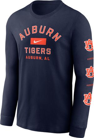 Nike Auburn Campus Classic Location Nike Mens College Long-Sleeve T-Shirt in Blue | NKAC41SAUN-SPZ