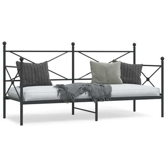 Berkfield Home Day Bed without Mattress Black 75x190 cm Steel